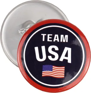 2024 Team USA Pinback Button, Patriotic Sports Fan Accessories, 2.25 Inches