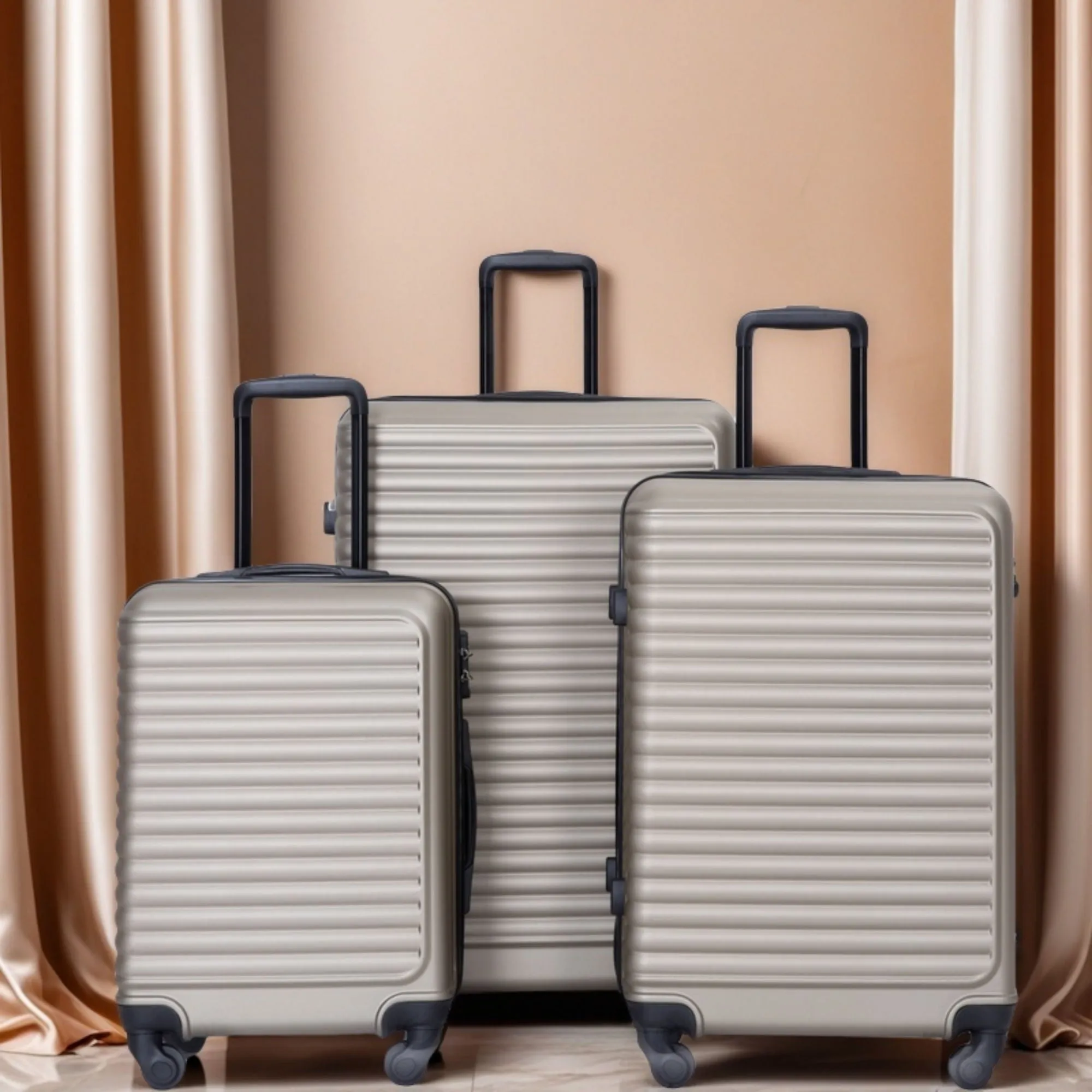3 Piece Luggage Sets Lightweight Suitcase With Two Hooks, Spinner Wheels, Tsa Lock by Couch.com