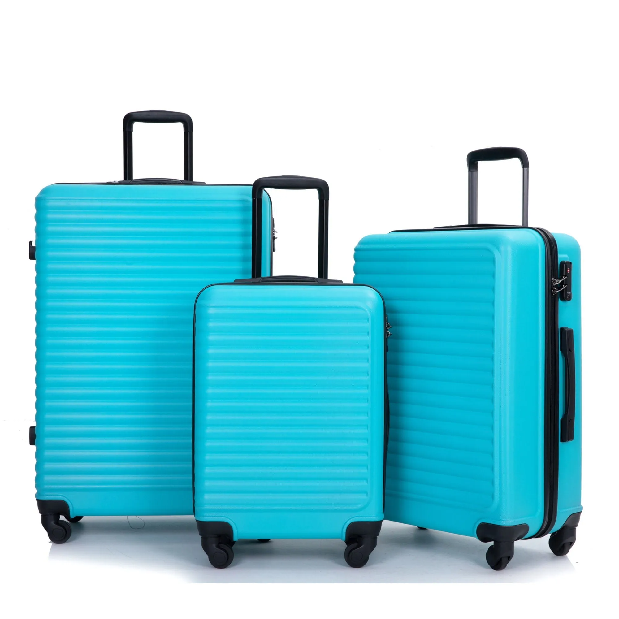 3 Piece Luggage Sets Lightweight Suitcase With Two Hooks, Spinner Wheels, Tsa Lock by Couch.com