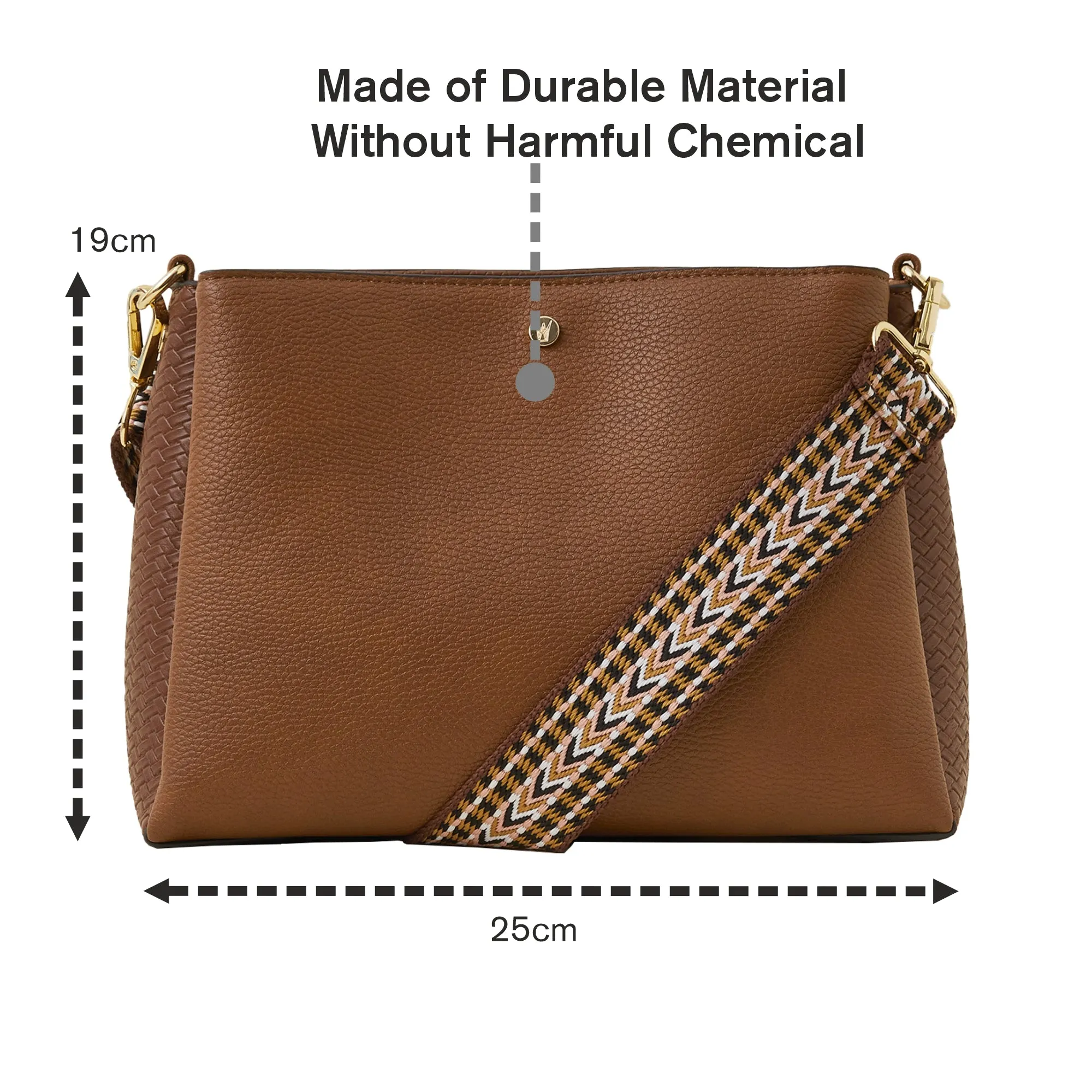 Accessorize London Women's Tan Webbing Cross-body Bag