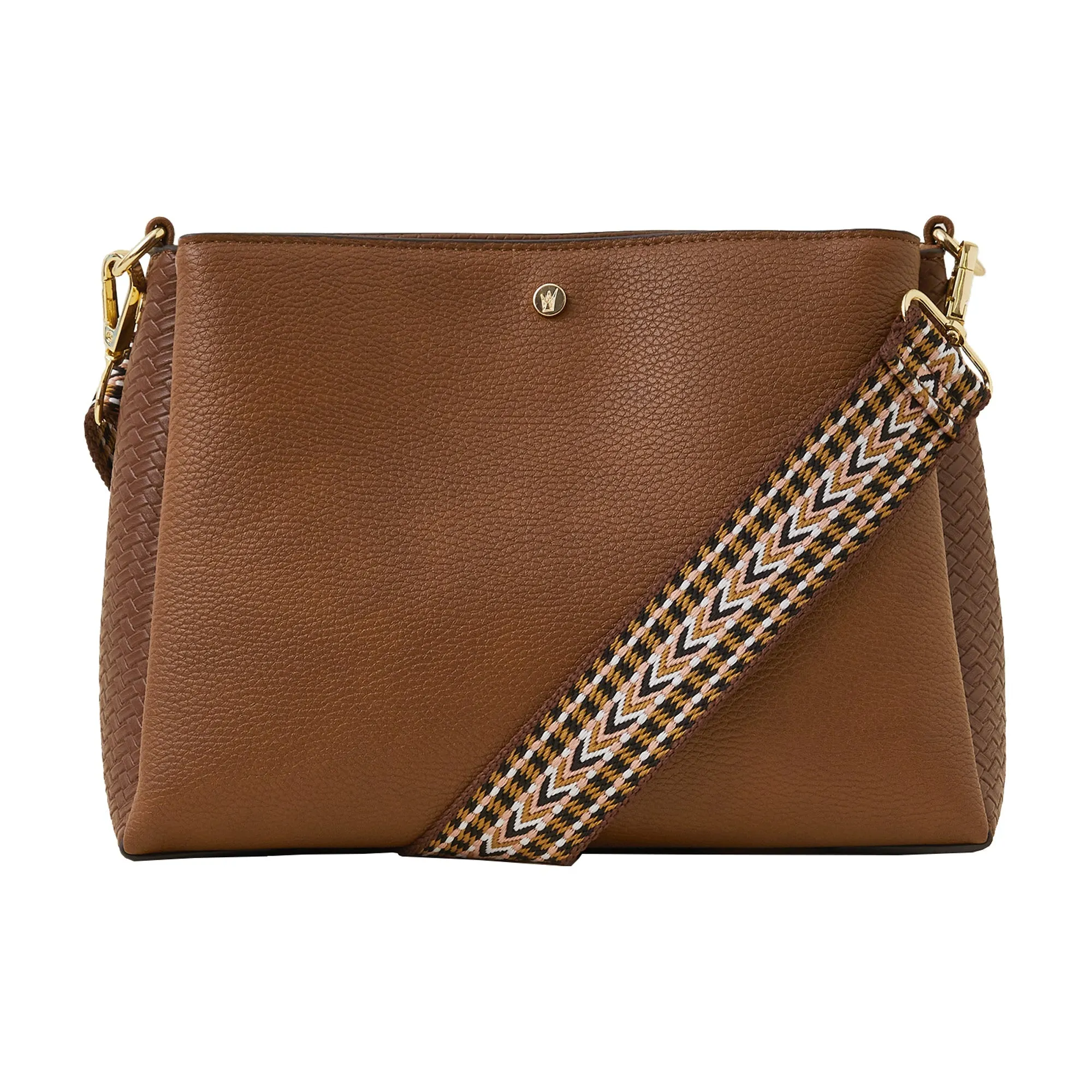 Accessorize London Women's Tan Webbing Cross-body Bag