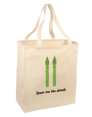 Asparagus - Spear Me the Details Large Grocery Tote Bag