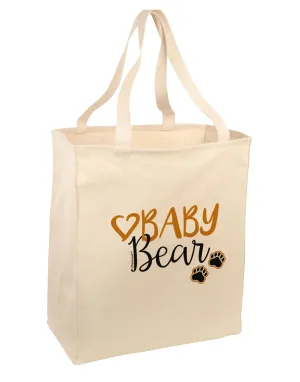 Baby Bear Paws Large Grocery Tote Bag-Natural