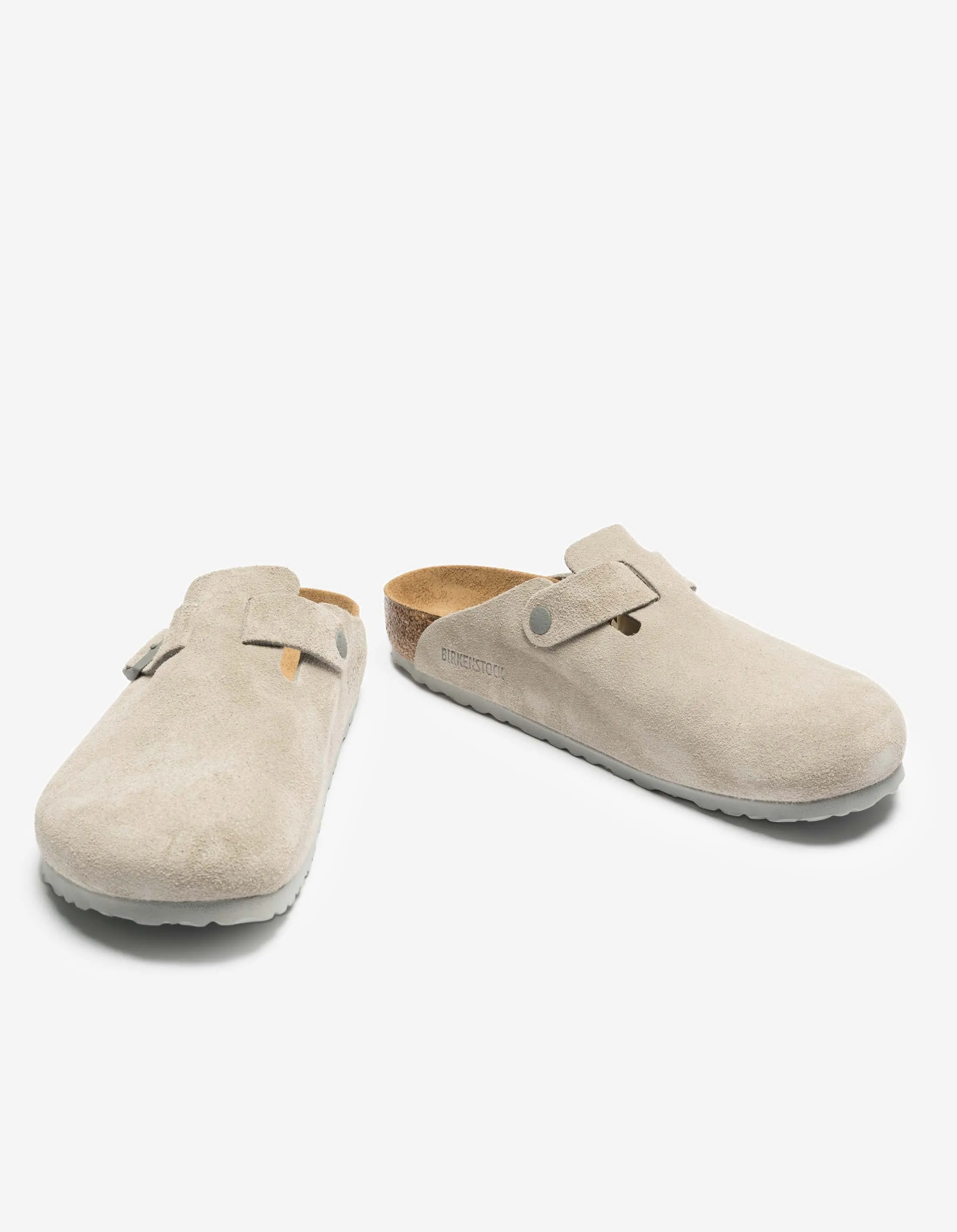Birkenstock Boston Suede Leather Stone Coin