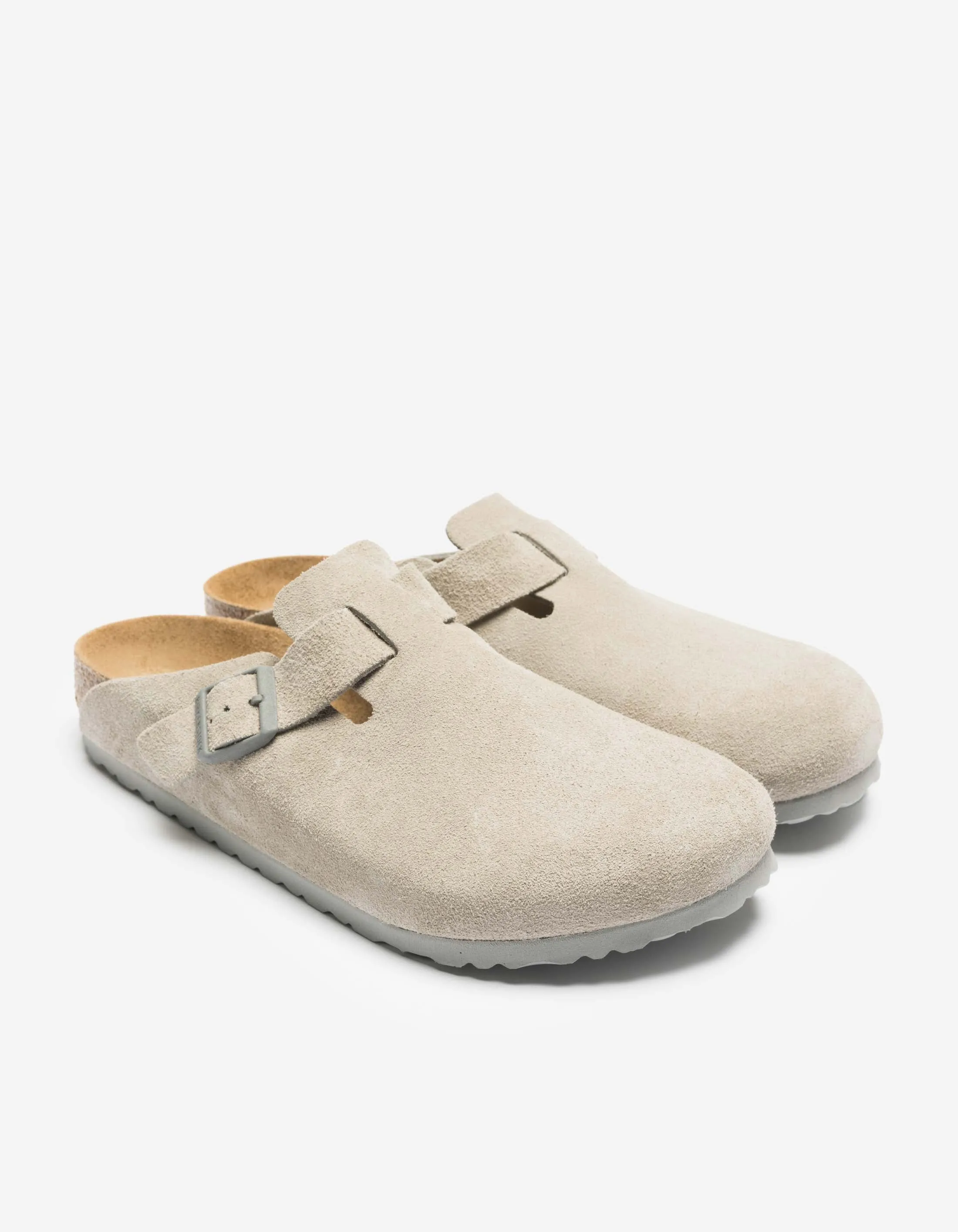 Birkenstock Boston Suede Leather Stone Coin