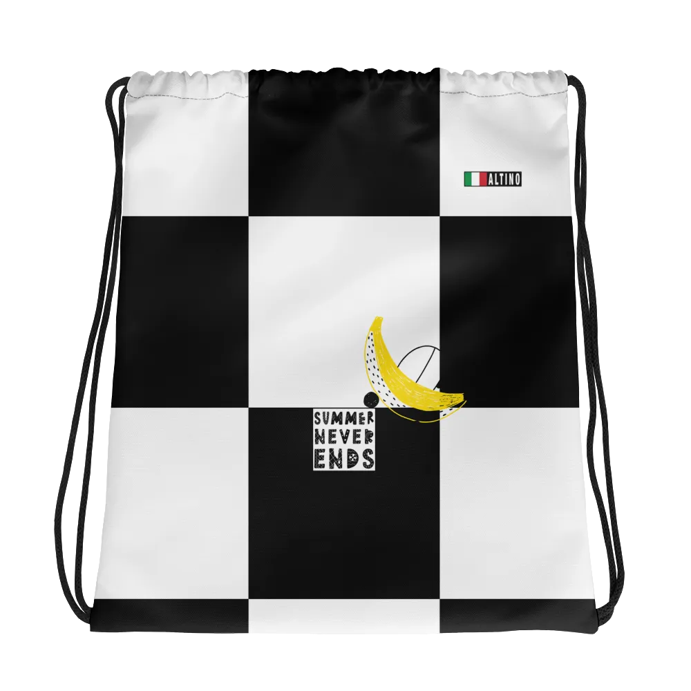 #ca3caaa0 - Black White - ALTINO Draw String Bag - Summer Never Ends Collection