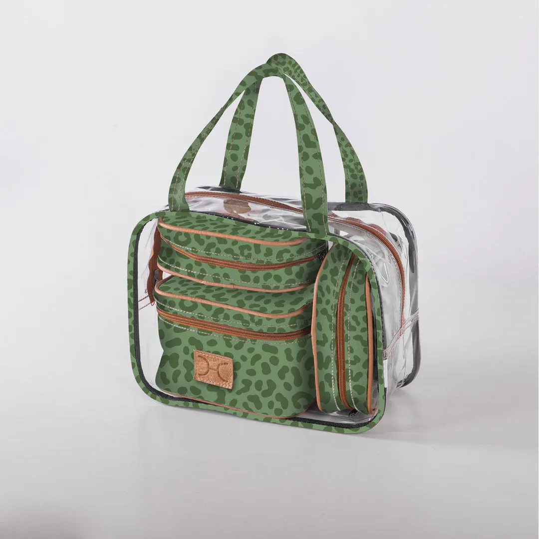 Cosmetic Maxi Bag Set Cheetah Olive