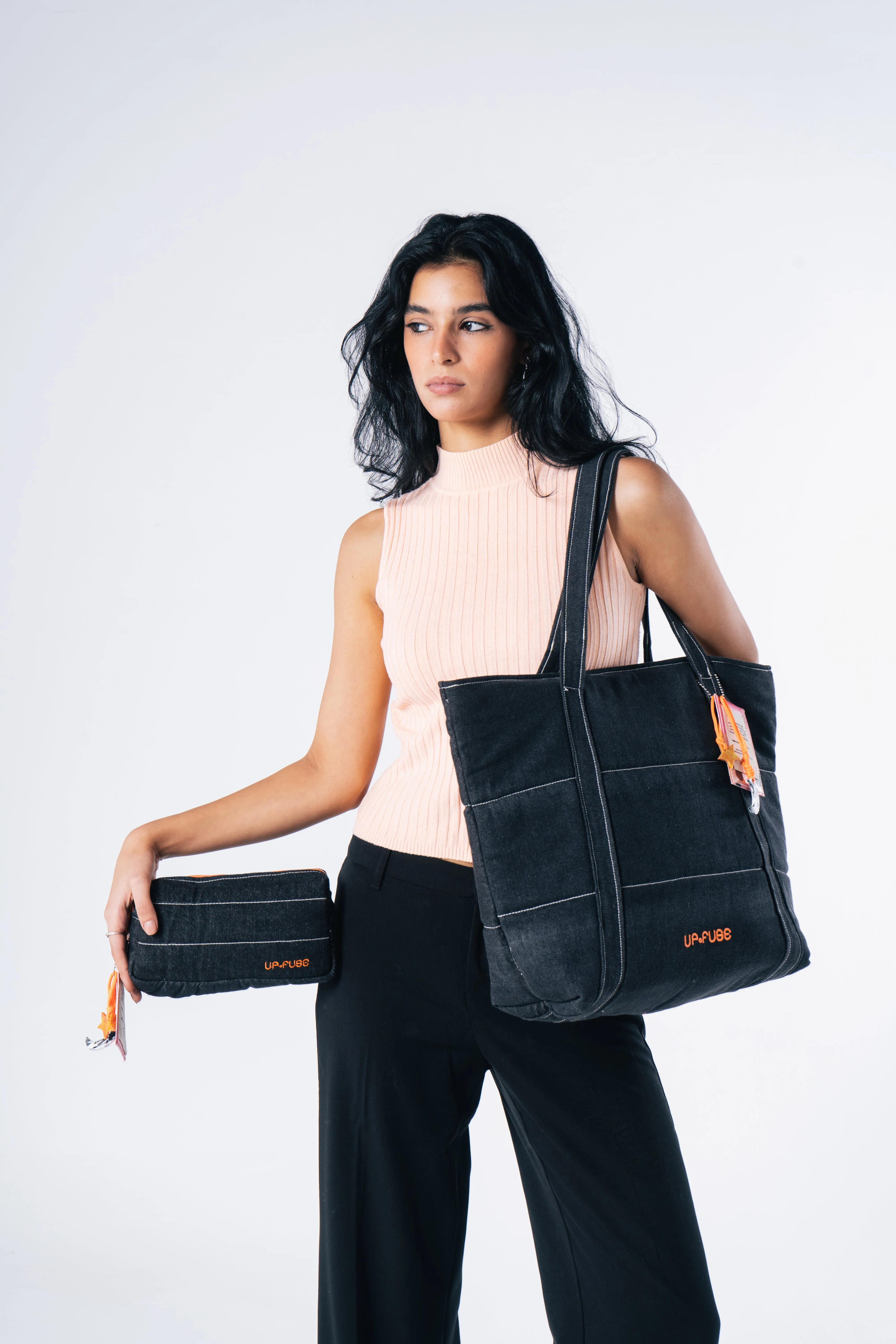 Denim Affair Pouch in Black