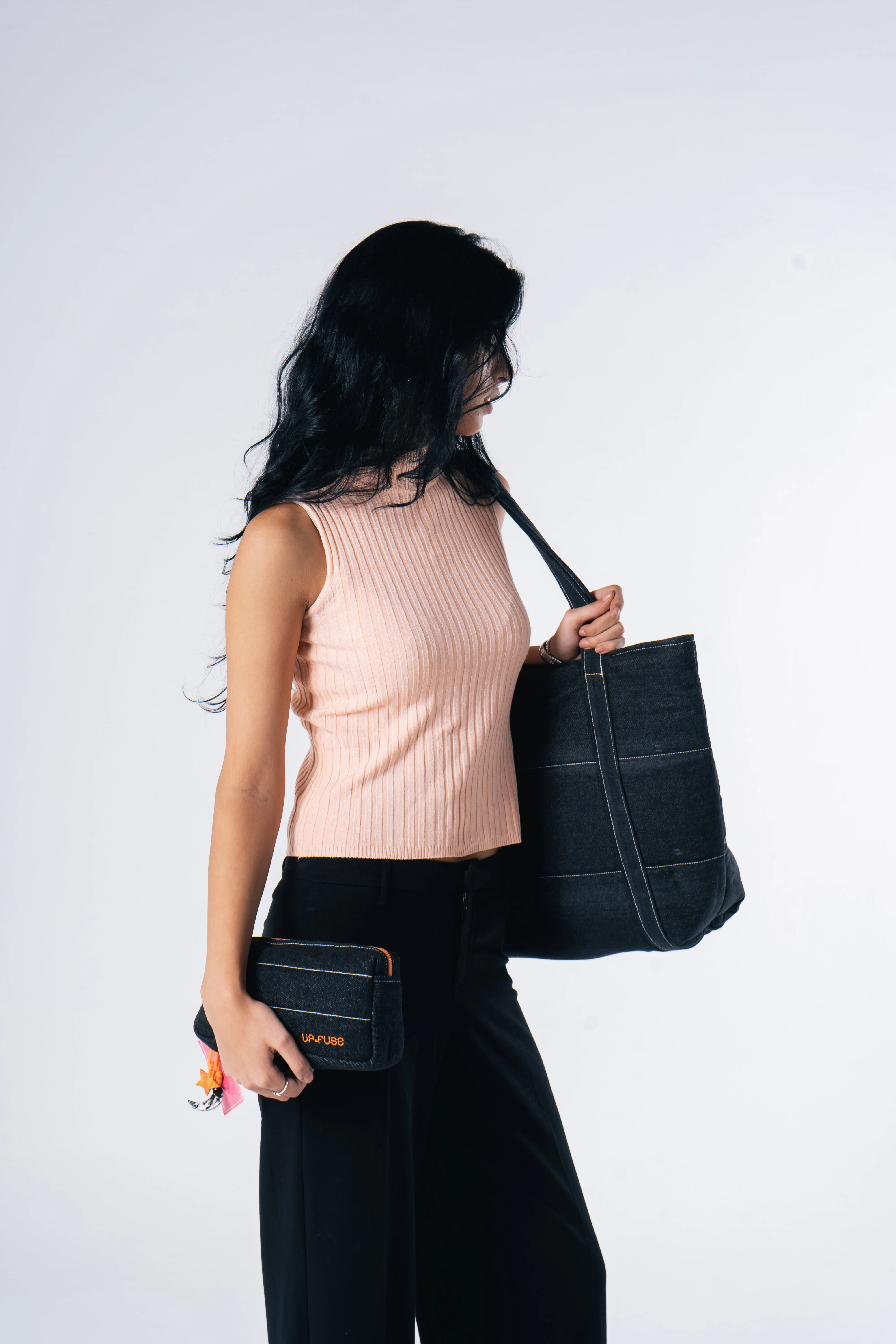 Denim Affair Pouch in Black