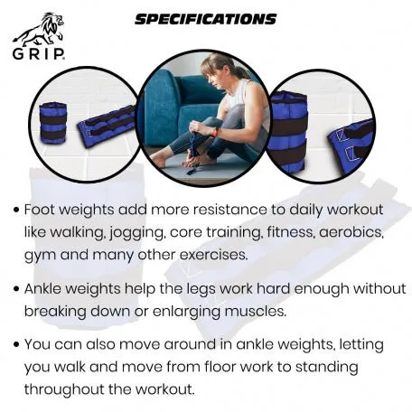 Grip Ankle Weight, Increase The Energy You Burn While Walking - 2Kgs