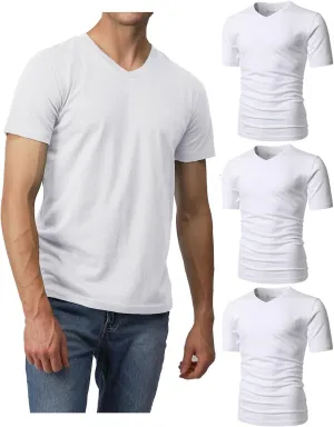 H2H Mens Casual Slim Fit Short Sleeve T-Shirts Soft Lightweight V-Neck/Crew-Neck Size XS to 3XL