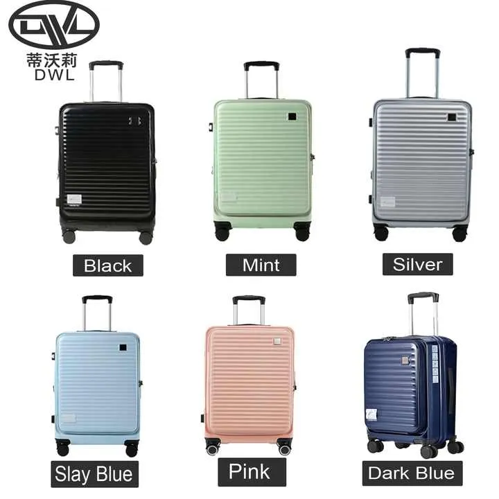Lightweight, versatile, hardshell, 20", 24", and 26" wholesale carry-on luggageحقيبة خفيفة الوزن من الكمبيوتر الوردي المعتمد من TSA بإغلاق مزدوج وقابلة للتوسيع 3 في 1 مع جيب أمامي مفتوح