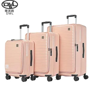 Lightweight, versatile, hardshell, 20", 24", and 26" wholesale carry-on luggageحقيبة خفيفة الوزن من الكمبيوتر الوردي المعتمد من TSA بإغلاق مزدوج وقابلة للتوسيع 3 في 1 مع جيب أمامي مفتوح