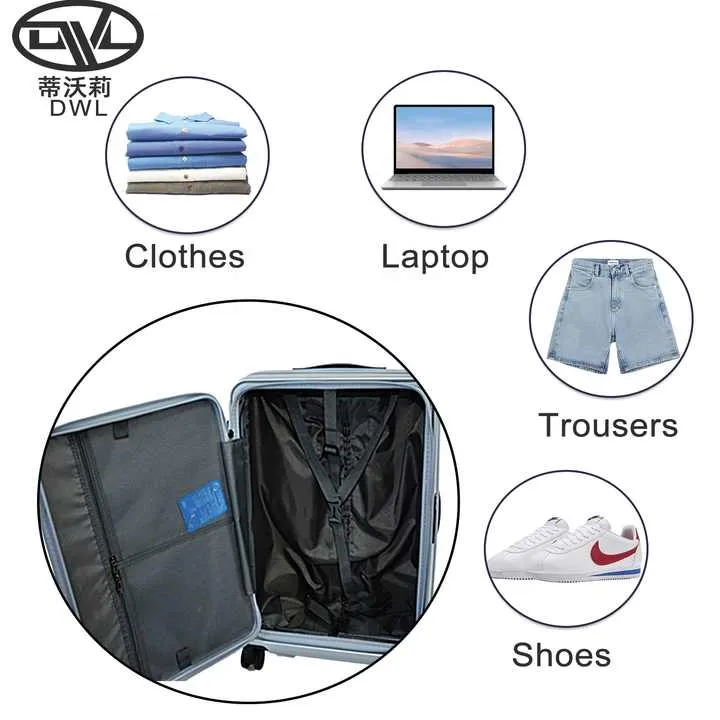 Lightweight, versatile, hardshell, 20", 24", and 26" wholesale carry-on luggageحقيبة خفيفة الوزن من الكمبيوتر الوردي المعتمد من TSA بإغلاق مزدوج وقابلة للتوسيع 3 في 1 مع جيب أمامي مفتوح