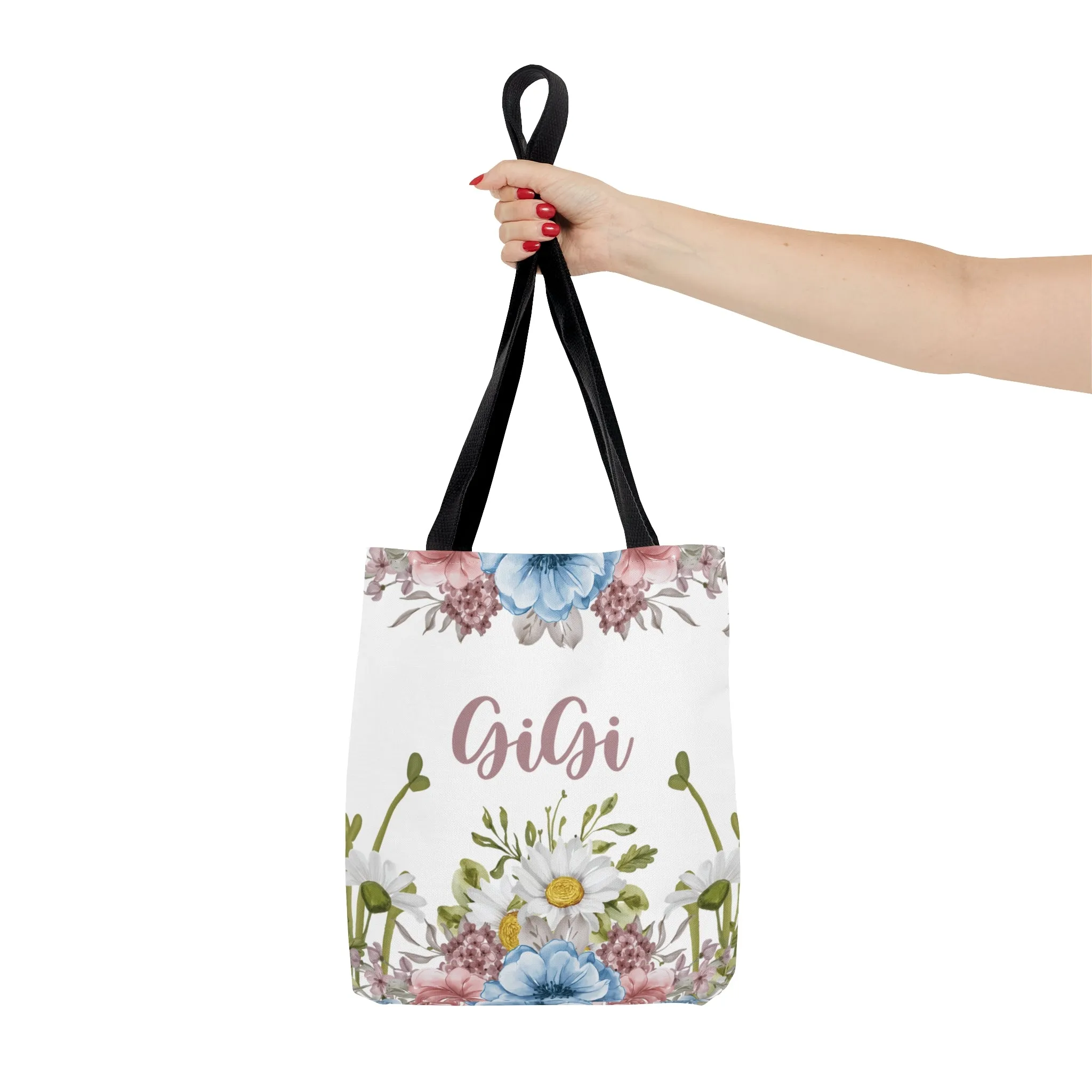 Personalised/Non-Personalised Tote Bag, Floral, GiGi, Tote bag