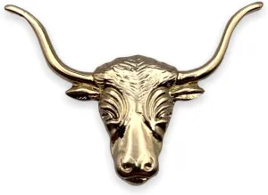 STOCKPINS Texas Longhorn Steer Lapel Pin  Vintage Gold Cowboy Hat Pin for Men & Women, Perfect for Hats, Backpacks, & Jackets, Proud Texan Accessory