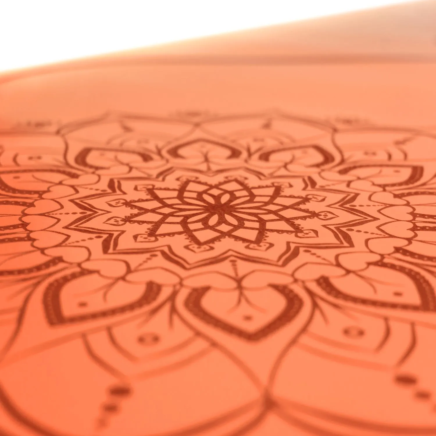 TAPIS DE YOGA MANDALA ORANGE-CORAIL EN PU-CAOUTCHOUC NATUREL AVEC SAC