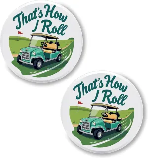 That'S How I Roll Golf Pin Button 2.25 inch 2-Pack  Pinback Button for Jeans Pants Shirt Backpack  Sport Pins for Clothes Hat Cap ID45000